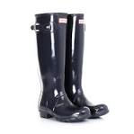 Navy gloss hunter wellies