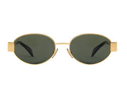 Sunglasses CELINE Metal Triomphe Oval CL40235U Frame color Gold