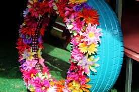 Image result for flowers on tires