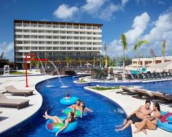 Hideaway at Royalton Blue Waters lazy river, AI generated