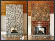 Staining stone fireplace