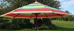 Striped garden parasol