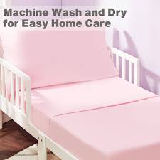 Amazon.com: EVERYDAY KIDS 3 Piece Toddler Sheet Set - Soft Breathable Microfiber Toddler Bedding - Includes a Flat Sheet, a Fitted Sheet and a Pillowcase - Solid Pink : Baby