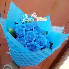 Image result for karangan bunga mawar biru