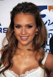 Jessica Alba Honey Brown Half Up Half Down Hairstyle - Jessica-Alba-Honey-Brown-Half-Up-Half-Down-Hairstyle