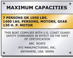 Image of boat capacity plate