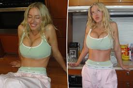Sydney Sweeney kicks back in a bra and boyshorts