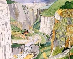 Image of Rivendell artwork based on Tolkien's descriptions