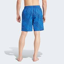 adidas Monogram Swim Shorts - Blue | Free Shipping with adiClub