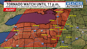 Tornado watch and severe weather alerts across Central New York