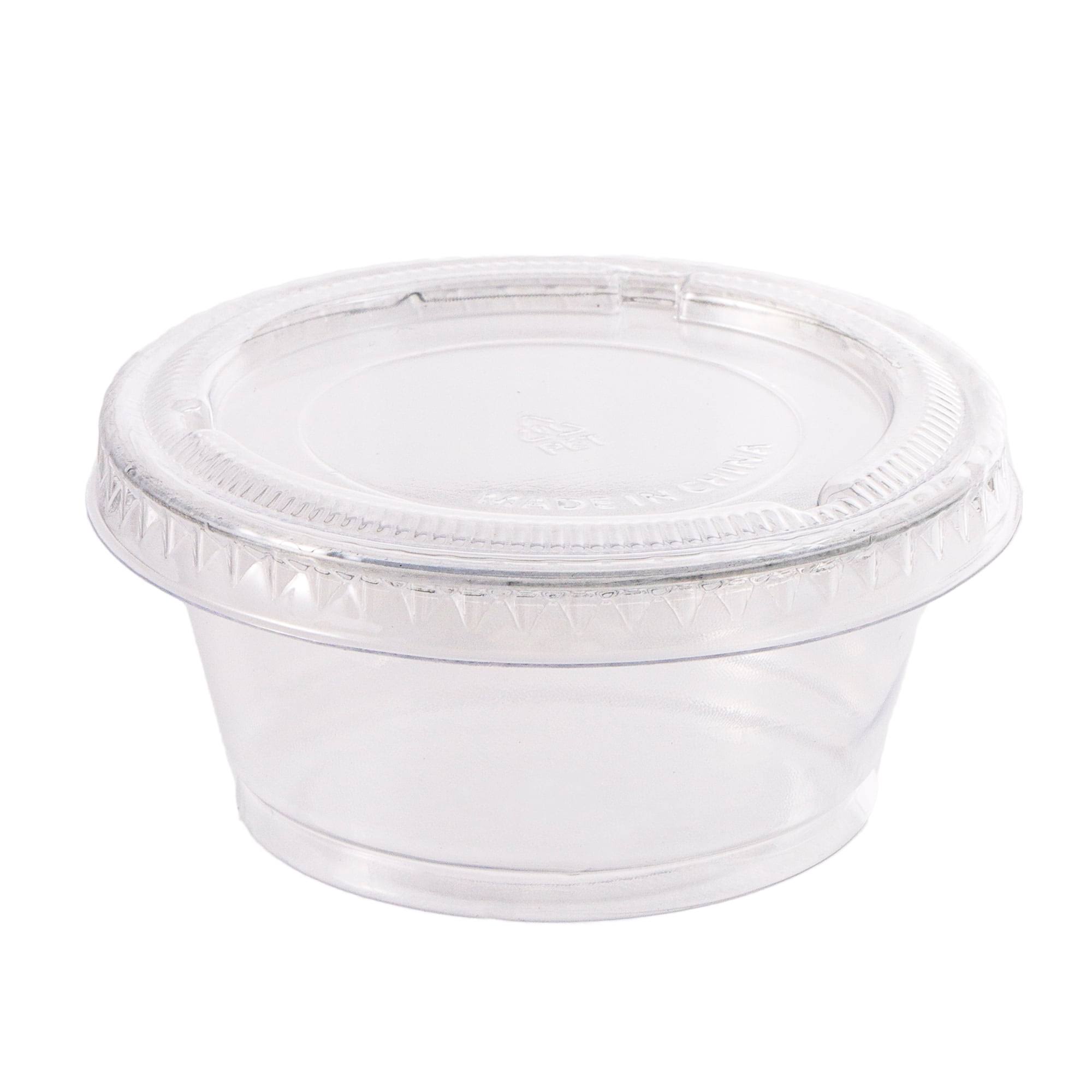 Clear Plastic Portion Cups with Lids 2 oz