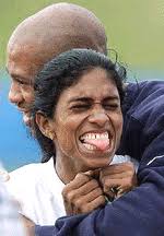 US track star Maurice Green hugs India&#39;s Rosa Kutty. US track star Maurice Green hugs India&#39;s 4x400-meter relay runner Rosa Kutty during a training session ... - ton