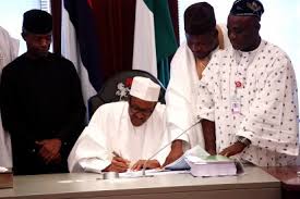 Image result for 2016 budget as sign by buhari pictures