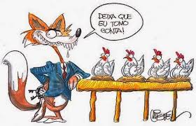 Resultado de imagem para Ilustração: A raposa tomando conta do galinheiro