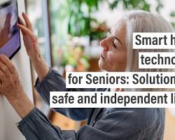 Изображение: smart home equipped with AIpowered features for elderly care, such as automated lighting, voicecontrolled appliances, and fall detection sensors