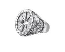 Image of Compass Ring with Big Diamond for men