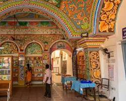 Image of Saraswathi Mahal Library Tanjore Painting