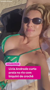Lívia Andrade aposta em biquíni com crochê para dia de sol no Rio de Janeiro