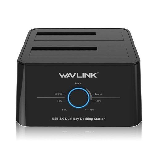 Wavlink USB 3.0 to Sata Dual-Bay Hard Drive Docking Station For 2.5 inch/3.5 inch Hdd,ssd Support Offline Clone / Backup /uasp Functions