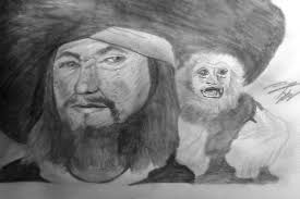 Captain Hector Barbossa And Jack The Monkey Drawing by Corey Hopper ... - captain-hector-barbossa-and-jack-the-monkey-corey-hopper