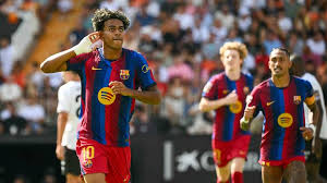 Barcelona players preparing for their La Liga match against Levante