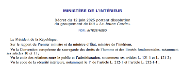 Le Conseil d’État rejette le recours formé par La Jeune Garde contre le décret qui prononçait sa dissolution