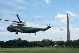 Marine One carrying President Trump departs Washington during an airspace safety investigation