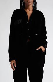 ALEXANDER WANG Velvet Shirt Jacket Black - Product from ModeSens