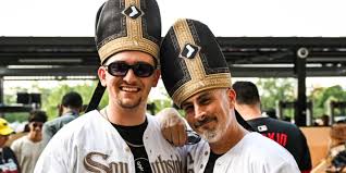 White Sox fans wearing Pope Hats at Rate Field