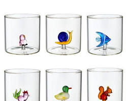 Immagine di Bicchieri acqua animaletti vetro borosilicato Montemaggi