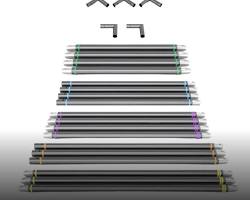 Image of ColorCoded Push Pin Poles and Connectors for golf simulator enclosure