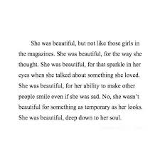 Beautiful girl quote from inner beauty not just outer appearance ... via Relatably.com