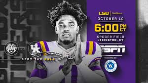 LSU football players preparing for an SEC game
