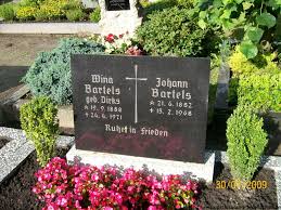Grab von Johann Bartels (21.06.1882-15.02.1968), Friedhof Bagband