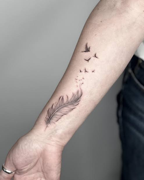 Feather tattoo for Sharon, moments of changes and growths in our ...