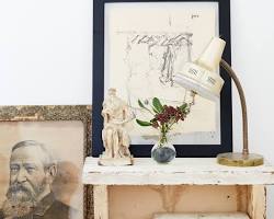 Lean it against a wall to display artwork