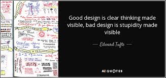 Edward Tufte quote: Good design is clear thinking made visible ... via Relatably.com