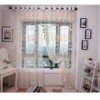 Patterned voile curtains