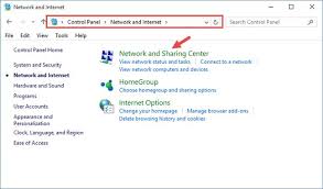 Image result for how to open network and sharing in windows 10