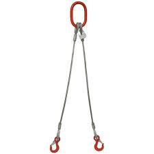 10mm 2-Leg 1800kg Wire Rope Sling c/w Latch Hooks| Safety ...