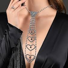 Amazon.com: ELABEST Sparkly Rhinestone Necklace Tie Gothic Diamond Choker Crystal Tennis Chain Wedding Bridal Bridesmaid Jewelry for Women (BLACK HEART): Clothing, Shoes & Jewelry - Product from Amazon.com
