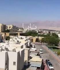 مشاهده ستون دود در شهر ایلات در جنوب اسرائیل
