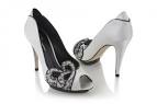 Black and white wedding shoes