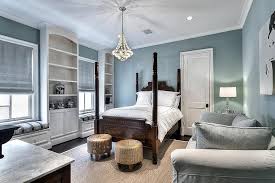 Image result for Cottage Guest Bedroom with Built-in bookshelf and Window seat