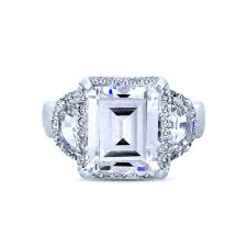Silver Emerald Cut Chandi Diamond Ring w/ Swarovski Crystals - Bobby Schandra