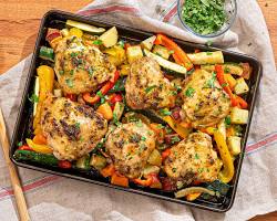 Image of OnePan Lemon Garlic Chicken with Roasted Veggies