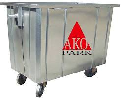 Image of سطل زباله فلزی چرخدار