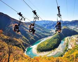 강원도 정선 병방산 군립공원 병방치 스카이워크 전경, AI로 생성