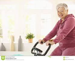 Image result for stationary bike old woman
