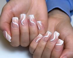 Image of Swirl French Tips Acrylic Nails